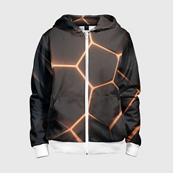 Детская толстовка на молнии Серая текстура из сот