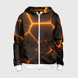 Детская толстовка на молнии Оранжевое свечение текстура
