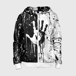 Толстовка на молнии детская Антиматерия подтеки, цвет: 3D-белый