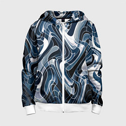 Детская толстовка на молнии Тёмно-синий искажённая абстракция