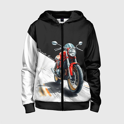 Детская толстовка на молнии Ducati Racer / 3D-Черный – фото 1