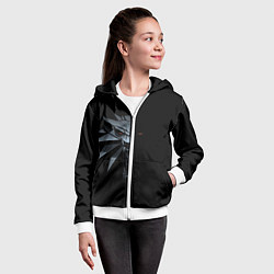 Толстовка на молнии детская Зверь в полумраке - Ведьмак 3, цвет: 3D-белый — фото 2