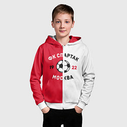 Толстовка на молнии детская ФК Спартак Москва 1922, цвет: 3D-белый — фото 2