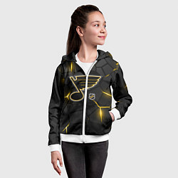 Толстовка на молнии детская Сент Луис Блюз - плиты с подсветкой, цвет: 3D-белый — фото 2