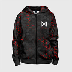 Толстовка на молнии детская Мехагодзилла красный, цвет: 3D-черный