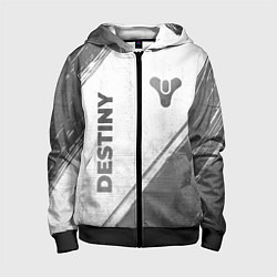 Толстовка на молнии детская Destiny - white gradient вертикально, цвет: 3D-черный