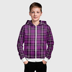 Толстовка на молнии детская Color pink checkerboard, цвет: 3D-белый — фото 2