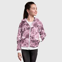 Толстовка на молнии детская Розовые лабубы паттерн, цвет: 3D-белый — фото 2