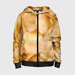 Толстовка на молнии детская Чипсы текстура, цвет: 3D-черный