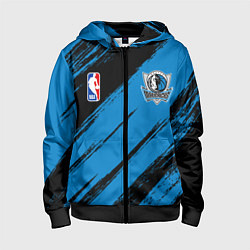 Толстовка на молнии детская Даллас Маверикс - черно синий, цвет: 3D-черный