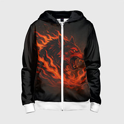 Детская толстовка на молнии Инфернальный волк