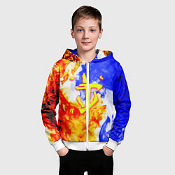 Толстовка на молнии детская Doom битва огня, цвет: 3D-белый — фото 2