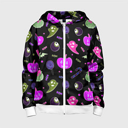 Детская толстовка на молнии Halloween pink black pumpkin