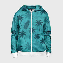 Толстовка на молнии детская Гавайский стиль - Томми Версетти, цвет: 3D-белый