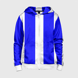 Толстовка на молнии детская Color white blue line, цвет: 3D-белый