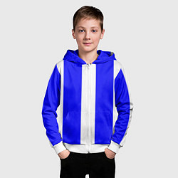 Толстовка на молнии детская Color white blue line, цвет: 3D-белый — фото 2