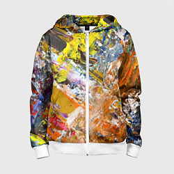 Детская толстовка на молнии Живая Абстракция: Поток Цветов и Форм в Постоянном
