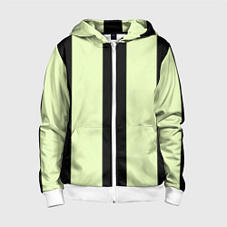 Детская толстовка на молнии Color light green black line