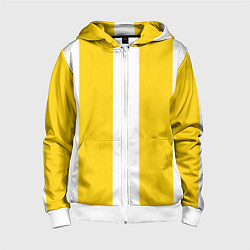 Толстовка на молнии детская Color yellow white line, цвет: 3D-белый