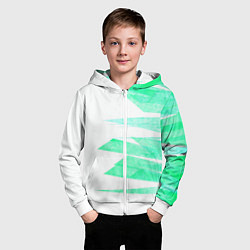 Толстовка на молнии детская Color white light blue strip, цвет: 3D-белый — фото 2