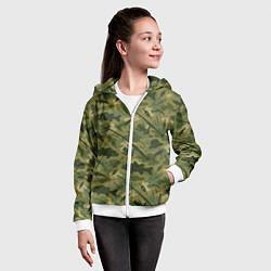 Толстовка на молнии детская Камуфляж рыболовный, цвет: 3D-белый — фото 2