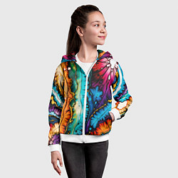 Толстовка на молнии детская Разноцветный узор, цвет: 3D-белый — фото 2