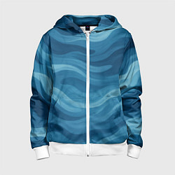 Детская толстовка на молнии Камуфляжные синие волны