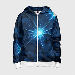 Детская толстовка на молнии Синий камуфляж со вспышками