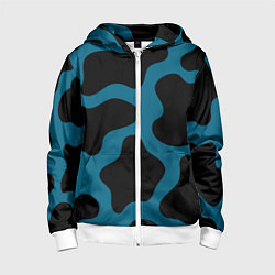 Детская толстовка на молнии Синяя коровья расцветка