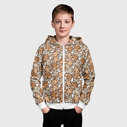 Толстовка на молнии детская Какашки, цвет: 3D-белый — фото 2