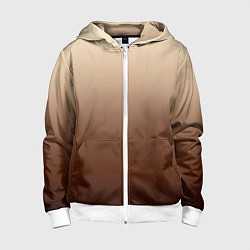 Толстовка на молнии детская Мокко мусс омбре, цвет: 3D-белый