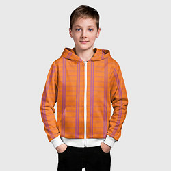 Толстовка на молнии детская Color orange cage, цвет: 3D-белый — фото 2