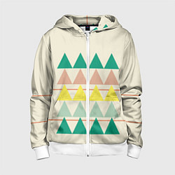 Детская толстовка на молнии Абстрактный лес - треугольники на светлом