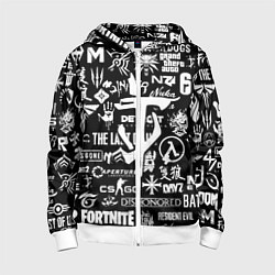 Детская толстовка на молнии Doom логотипы всех игр