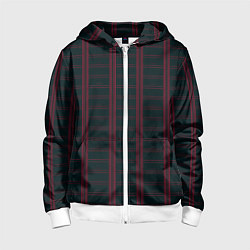 Детская толстовка на молнии Color dark cage red stripes