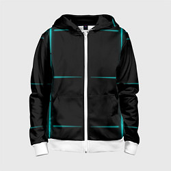Толстовка на молнии детская Color black blue stripes, цвет: 3D-белый