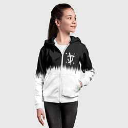 Толстовка на молнии детская Doom краски черно белый, цвет: 3D-белый — фото 2