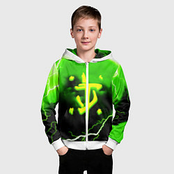 Толстовка на молнии детская Doom шторм кислотное лого, цвет: 3D-белый — фото 2