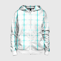 Детская толстовка на молнии Color white light blue crosses