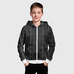Толстовка на молнии детская Color grey white lines, цвет: 3D-белый — фото 2