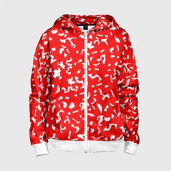 Детская толстовка на молнии Красный яркий камуфляж