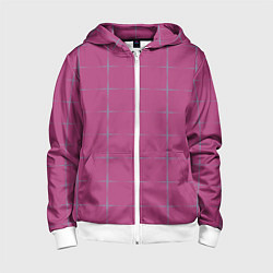 Толстовка на молнии детская Color pink stripes, цвет: 3D-белый