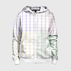 Детская толстовка на молнии Color white multicolored stripes