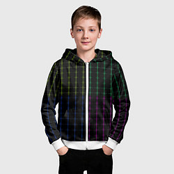 Толстовка на молнии детская Color black multicolored stripes, цвет: 3D-белый — фото 2