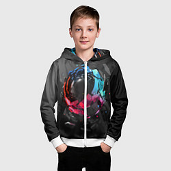 Толстовка на молнии детская Abstract graphics, цвет: 3D-белый — фото 2