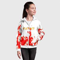 Толстовка на молнии детская Ведьмак огонь лого, цвет: 3D-белый — фото 2