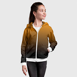 Толстовка на молнии детская Orange gradient, цвет: 3D-белый — фото 2