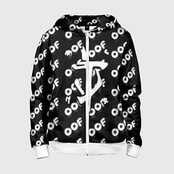 Толстовка на молнии детская Doom off black, цвет: 3D-белый