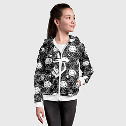 Толстовка на молнии детская Doom x nirvana pattern, цвет: 3D-белый — фото 2