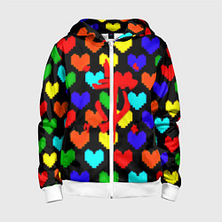 Детская толстовка на молнии Doom love pixel pattern